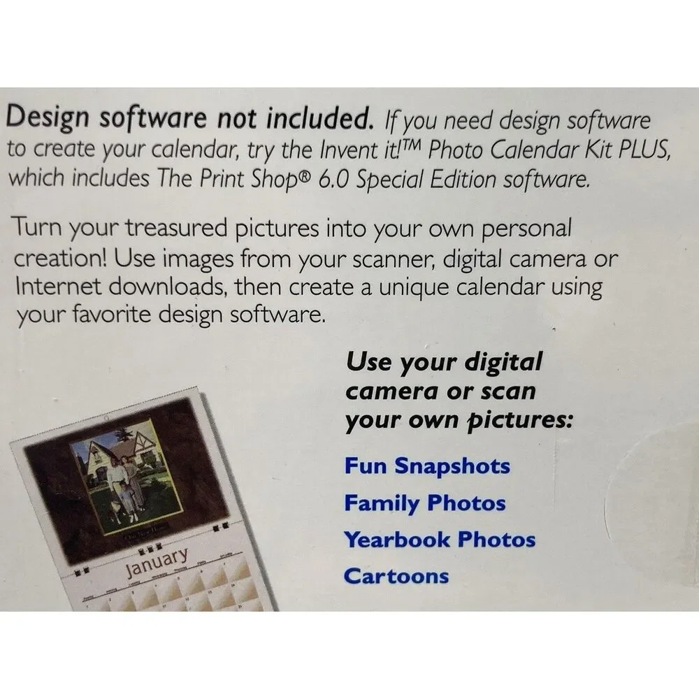 Invent It! Photo Calendar Kit - 15 Double Sided Sheets - New!